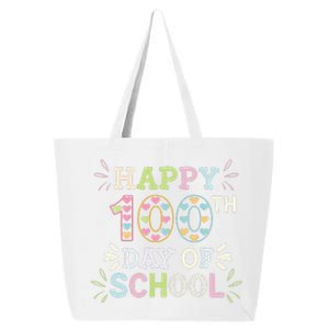 Happy 100th Day Of School Tie Dye Rainbow 100 Days Smarter 25L Jumbo Tote