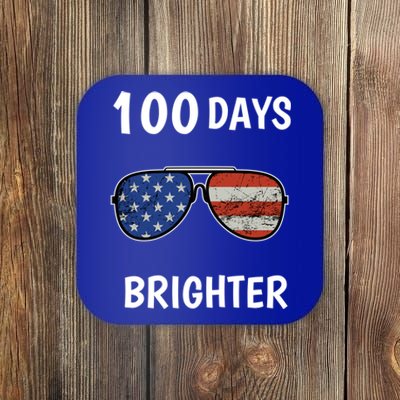 Happy 100th Day Of School 100 Days Brighter Love Sunglasses Gift Coaster