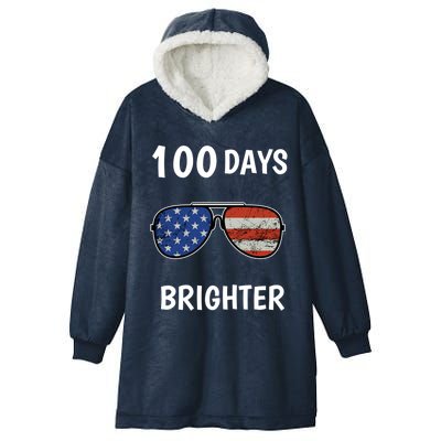 Happy 100th Day Of School 100 Days Brighter Love Sunglasses Gift Hooded Wearable Blanket