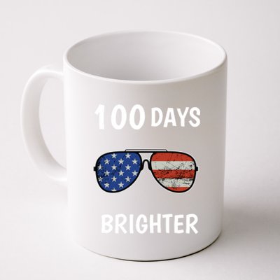 Happy 100th Day Of School 100 Days Brighter Love Sunglasses Gift Coffee Mug