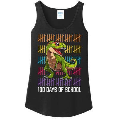 Happy 100 Days Of School For Dinosaur T Rex Ladies Essential Tank