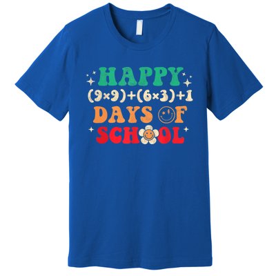 Happy 100 Days Of School 100 Day Smarter Groovy Meaningful Gift Premium T-Shirt