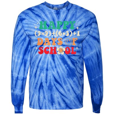 Happy 100 Days Of School 100 Day Smarter Groovy Meaningful Gift Tie-Dye Long Sleeve Shirt