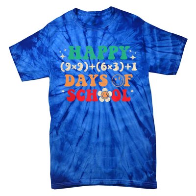 Happy 100 Days Of School 100 Day Smarter Groovy Meaningful Gift Tie-Dye T-Shirt