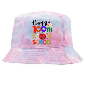 Happy 100th Day Of School Teachers Students Tie-Dyed Bucket Hat