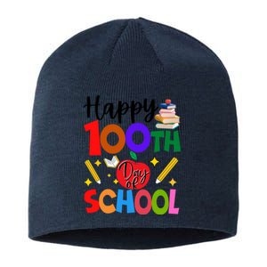 Happy 100th Day Of School Teachers Students Sustainable Beanie