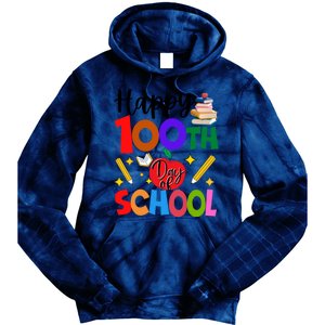 Happy 100th Day Of School Teachers Students Tie Dye Hoodie