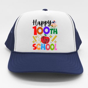 Happy 100th Day Of School Teachers Students Trucker Hat