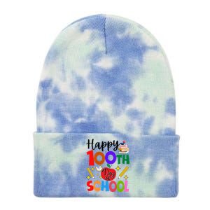 Happy 100th Day Of School Teachers Students Tie Dye 12in Knit Beanie