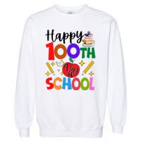 Happy 100th Day Of School Teachers Students Garment-Dyed Sweatshirt