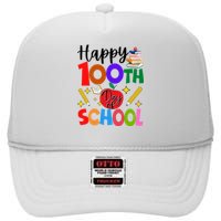 Happy 100th Day Of School Teachers Students High Crown Mesh Back Trucker Hat