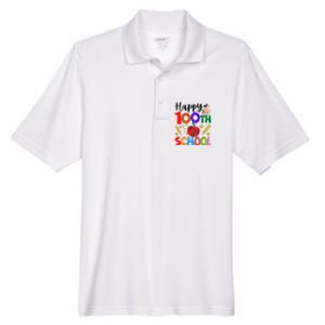 Happy 100th Day Of School Teachers Students Men's Origin Performance Pique Polo