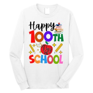 Happy 100th Day Of School Teachers Students Long Sleeve Shirt