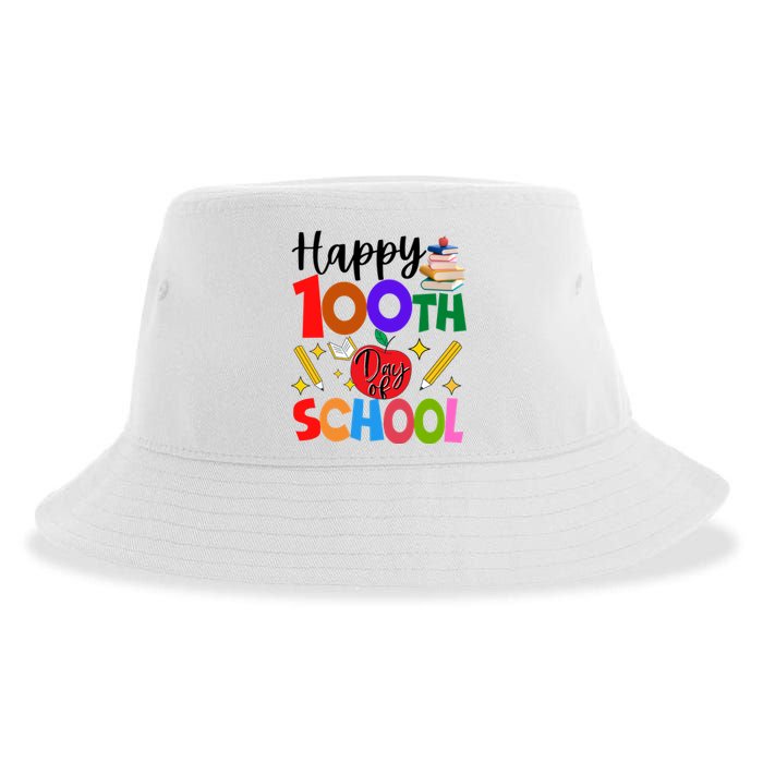 Happy 100th Day Of School Teachers Students Sustainable Bucket Hat