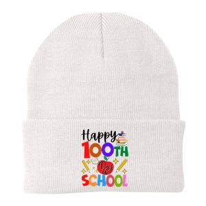 Happy 100th Day Of School Teachers Students Knit Cap Winter Beanie