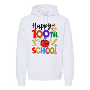 Happy 100th Day Of School Teachers Students Premium Hoodie