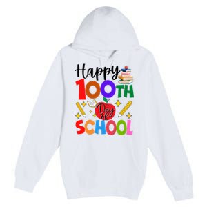 Happy 100th Day Of School Teachers Students Premium Pullover Hoodie