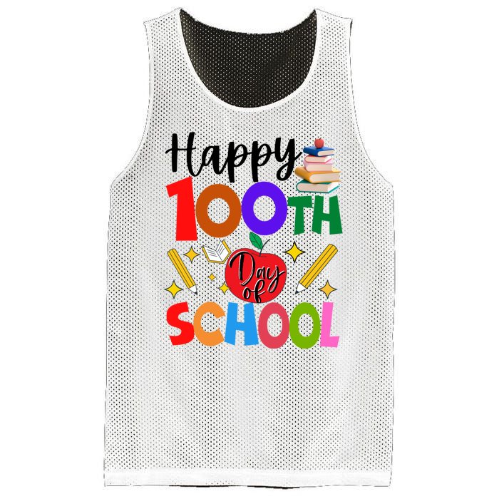 Happy 100th Day Of School Teachers Students Mesh Reversible Basketball Jersey Tank