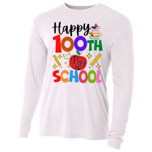 Happy 100th Day Of School Teachers Students Cooling Performance Long Sleeve Crew