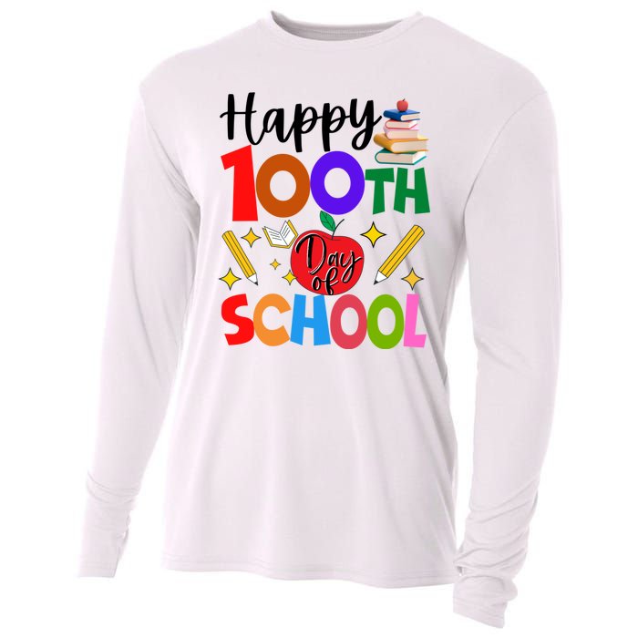 Happy 100th Day Of School Teachers Students Cooling Performance Long Sleeve Crew