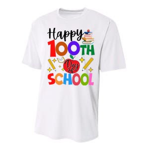 Happy 100th Day Of School Teachers Students Performance Sprint T-Shirt