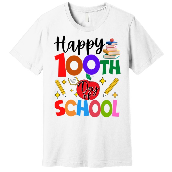 Happy 100th Day Of School Teachers Students Premium T-Shirt