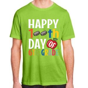 Happy 100Th Day Of 6Th Grade Hockey School Teacher Student Gift Adult ChromaSoft Performance T-Shirt