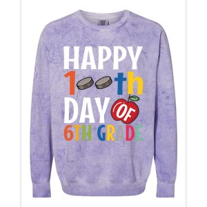 Happy 100Th Day Of 6Th Grade Hockey School Teacher Student Gift Colorblast Crewneck Sweatshirt