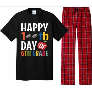 Happy 100Th Day Of 6Th Grade Hockey School Teacher Student Gift Pajama Set