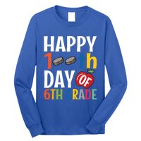 Happy 100Th Day Of 6Th Grade Hockey School Teacher Student Gift Long Sleeve Shirt