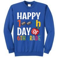 Happy 100Th Day Of 6Th Grade Hockey School Teacher Student Gift Tall Sweatshirt