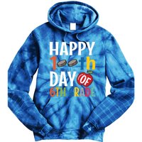 Happy 100Th Day Of 6Th Grade Hockey School Teacher Student Gift Tie Dye Hoodie