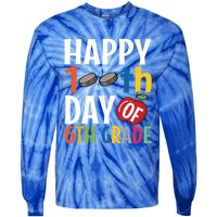 Happy 100Th Day Of 6Th Grade Hockey School Teacher Student Gift Tie-Dye Long Sleeve Shirt