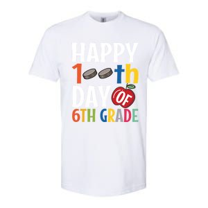 Happy 100Th Day Of 6Th Grade Hockey School Teacher Student Gift Softstyle CVC T-Shirt