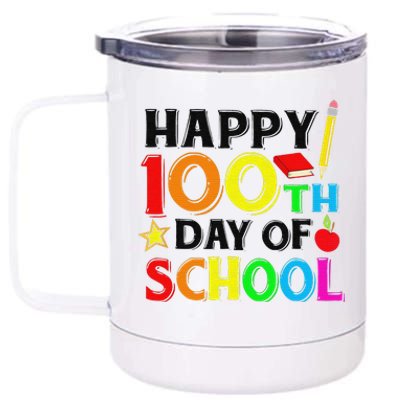 Happy 100th Day of School Teacher or Student 12 oz Stainless Steel Tumbler Cup