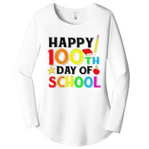 Happy 100th Day of School Teacher or Student Women's Perfect Tri Tunic Long Sleeve Shirt