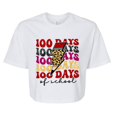 Happy 100 Days Of School Faux Bella+Canvas Jersey Crop Tee