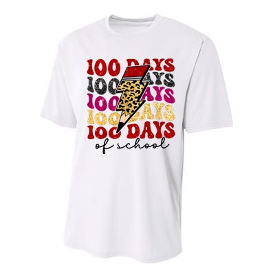 Happy 100 Days Of School Faux Performance Sprint T-Shirt