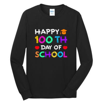 Happy 100th Day Of School For Teacher Or Child Tall Long Sleeve T-Shirt