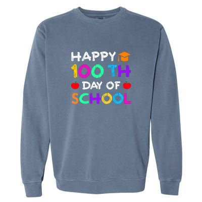 Happy 100th Day Of School For Teacher Or Child Garment-Dyed Sweatshirt