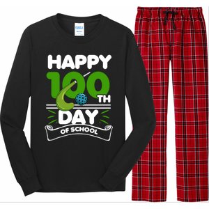 Happy 100Th Day Of School Field Hockey Player Sports Meaningful Gift Long Sleeve Pajama Set