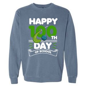 Happy 100Th Day Of School Field Hockey Player Sports Meaningful Gift Garment-Dyed Sweatshirt