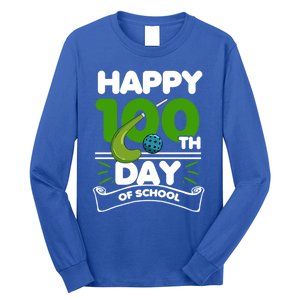 Happy 100Th Day Of School Field Hockey Player Sports Meaningful Gift Long Sleeve Shirt