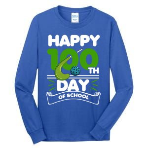 Happy 100Th Day Of School Field Hockey Player Sports Meaningful Gift Tall Long Sleeve T-Shirt