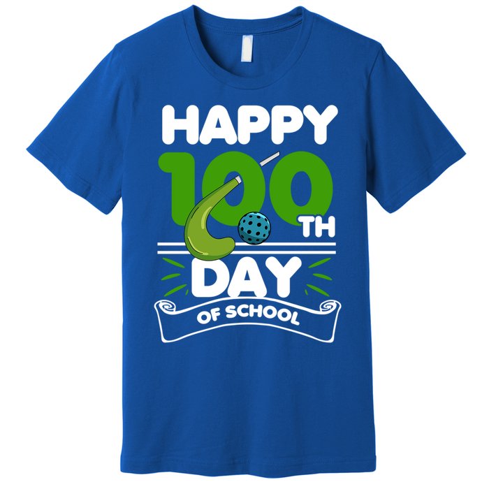 Happy 100Th Day Of School Field Hockey Player Sports Meaningful Gift Premium T-Shirt