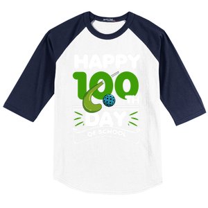 Happy 100Th Day Of School Field Hockey Player Sports Meaningful Gift Baseball Sleeve Shirt