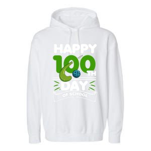 Happy 100Th Day Of School Field Hockey Player Sports Meaningful Gift Garment-Dyed Fleece Hoodie