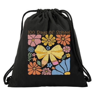 Happy 100th Day Of School 100 Days Of School Teacher Student Drawstring Bag