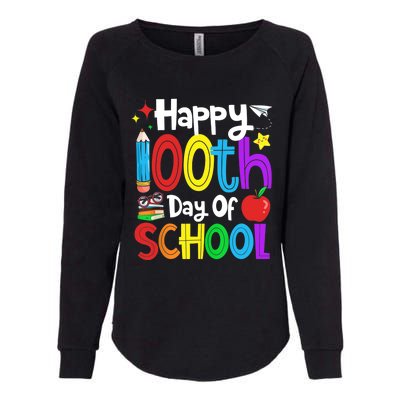 Happy 100th Day Of School Students Teachers 100 Days Womens California Wash Sweatshirt