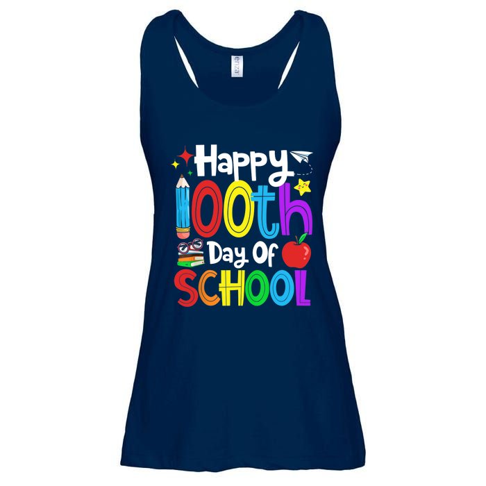 Happy 100th Day Of School Students Teachers 100 Days Ladies Essential Flowy Tank